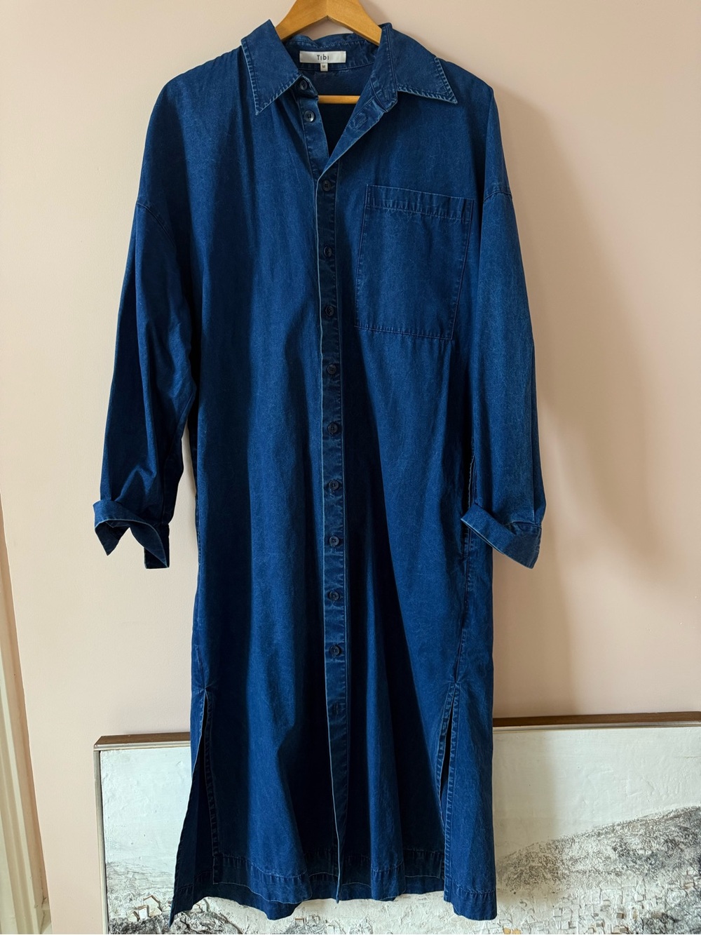 Tibi Deep Blue Denim Shirt Jacket